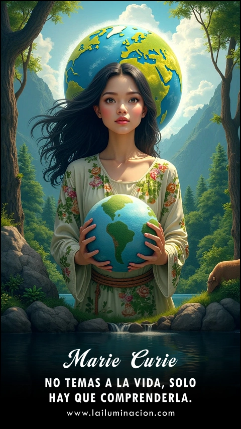 Imagen de la frase: No temas a la vida, solo hay que comprenderla.