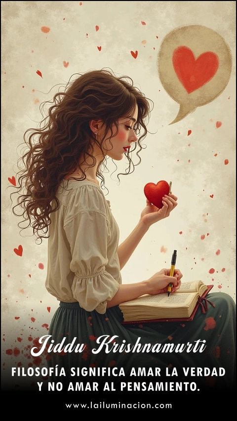 Imagen de la frase: Filosofía significa amar la verdad y no amar al pensamiento.
