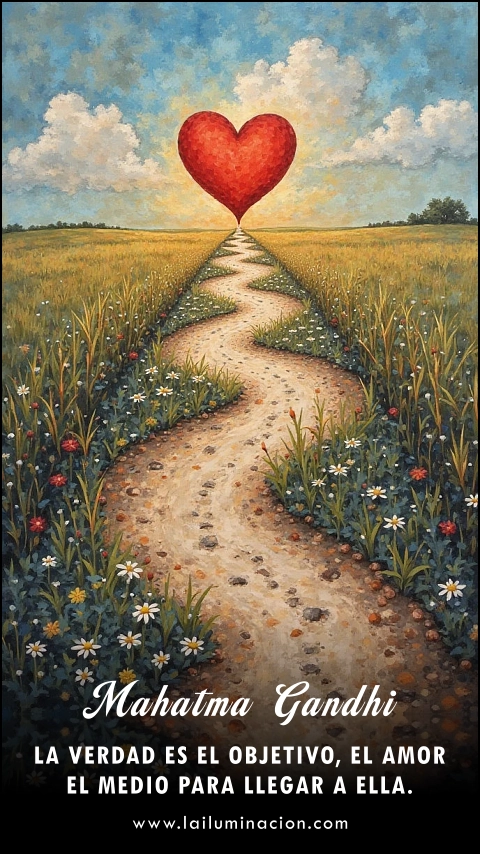 Imagen de la frase: La verdad es el objetivo, el amor el medio para llegar a ella.