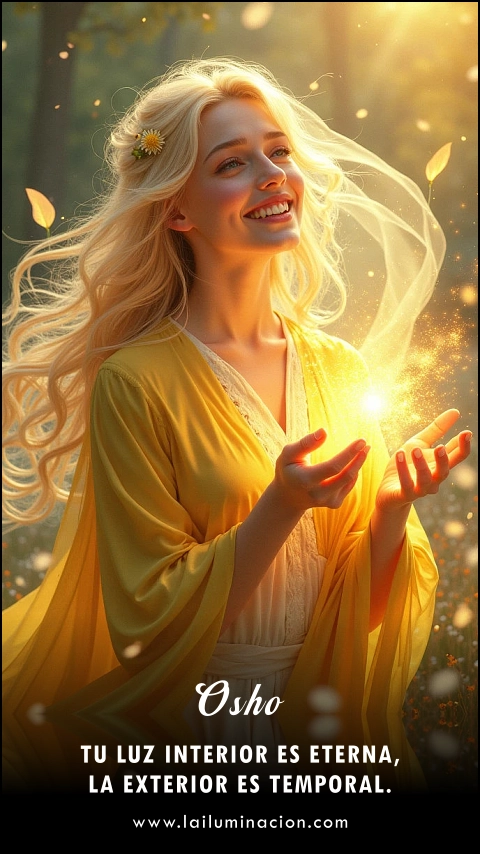 Imagen de la frase: Tu luz interior es eterna, la exterior es temporal.