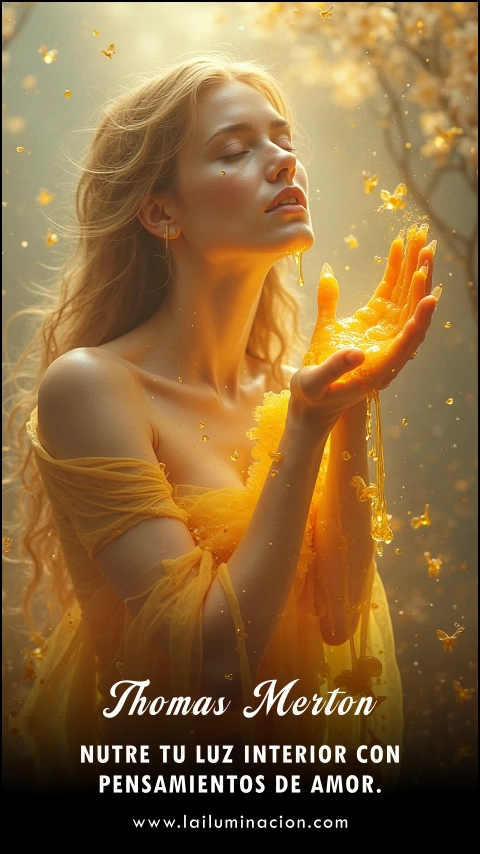 Imagen de la frase: Nutre tu luz interior con pensamientos de amor.