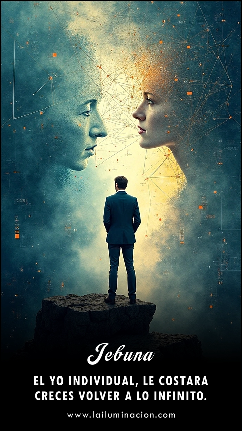 Imagen de la frase: El yo individual, le costara creces volver a lo infinito. Imagen de la frase: El yo individual, le costara creces volver a lo infinito.