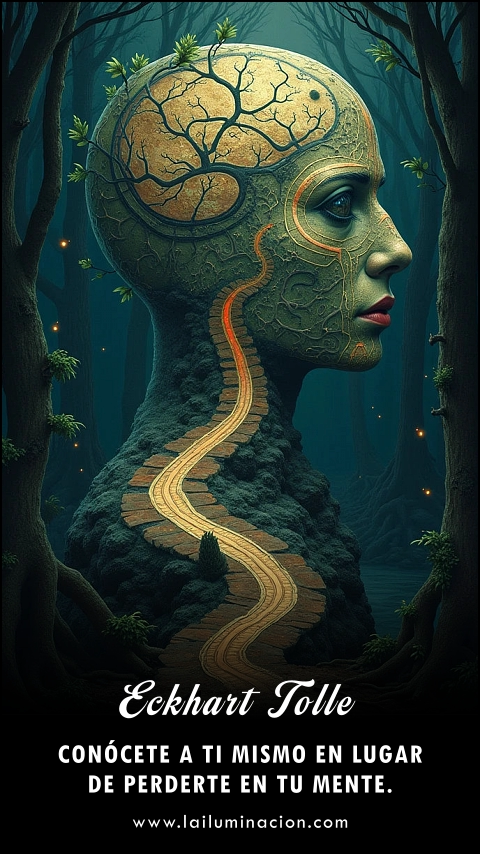 Imagen de la frase: Conócete a ti mismo en lugar de perderte en tu mente. Imagen de la frase: Conócete a ti mismo en lugar de perderte en tu mente.