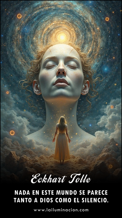 Imagen de la frase: Nada en este mundo se parece tanto a Dios como el silencio. Imagen de la frase: Nada en este mundo se parece tanto a Dios como el silencio.