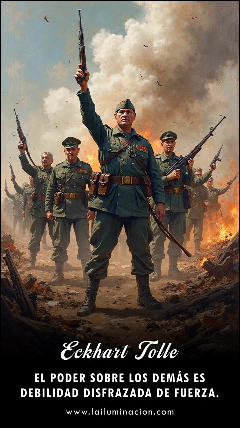 Imagen de la frase: El poder sobre los demás es debilidad disfrazada de fuerza. Imagen de la frase: El poder sobre los demás es debilidad disfrazada de fuerza.