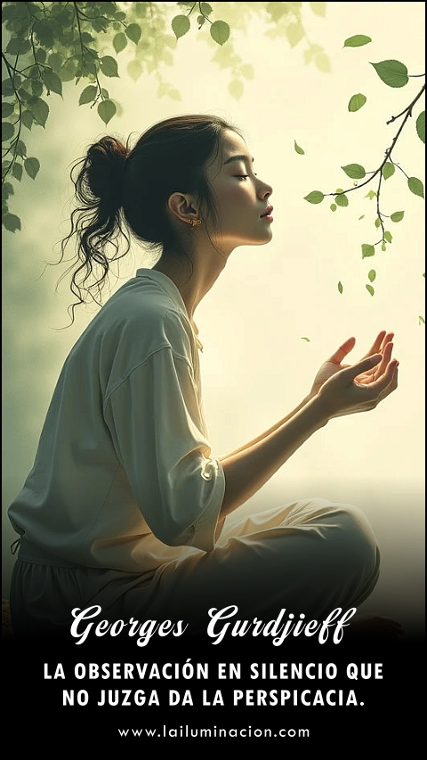 Imagen de la frase: La observación en silencio que no juzga da la perspicacia. Imagen de la frase: La observación en silencio que no juzga da la perspicacia.