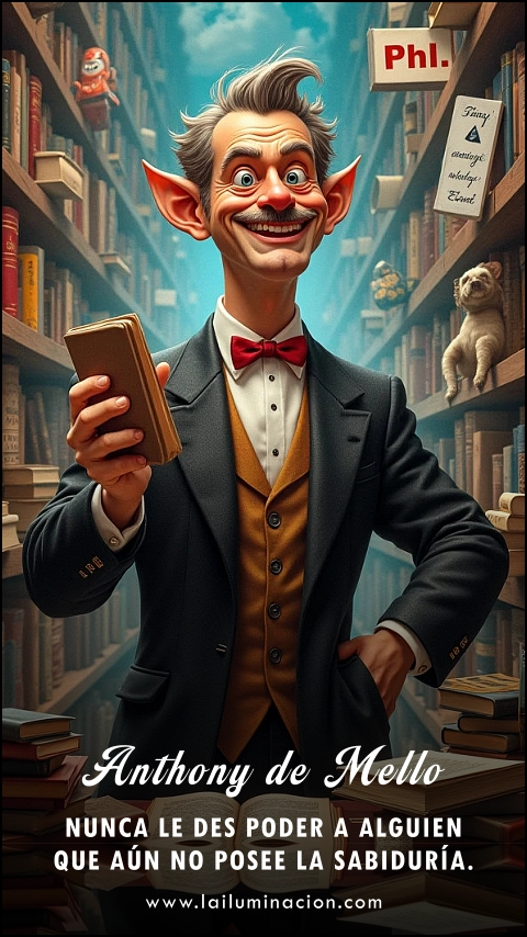 Imagen de la frase: Nunca le des poder a alguien que aún no posee la sabiduría. Imagen de la frase: Nunca le des poder a alguien que aún no posee la sabiduría.