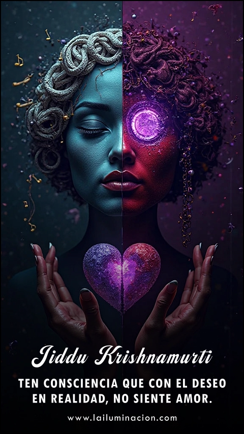 Imagen de la frase: Ten consciencia que con el deseo en realidad, no siente amor. Imagen de la frase: Ten consciencia que con el deseo en realidad, no siente amor.