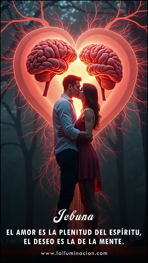 Imagen de la frase: El amor es la plenitud del espíritu, el deseo es la de la mente. Imagen de la frase: El amor es la plenitud del espíritu, el deseo es la de la mente.