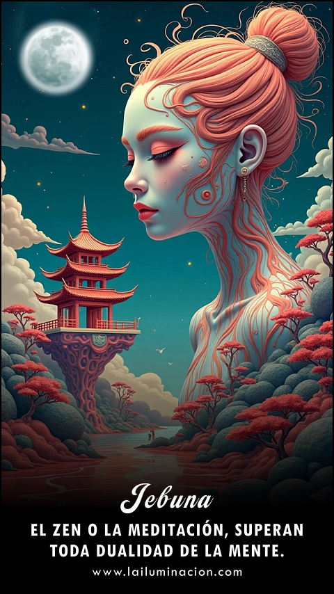 Imagen de la frase: El Zen o la meditación, superan toda dualidad de la mente. Imagen de la frase: El Zen o la meditación, superan toda dualidad de la mente.
