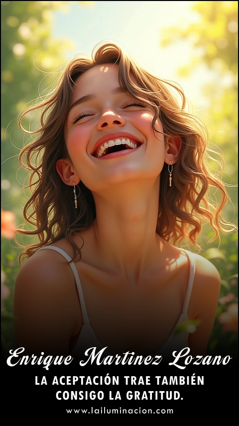 Imagen de la frase: La aceptación trae también consigo la gratitud. Imagen de la frase: La aceptación trae también consigo la gratitud.