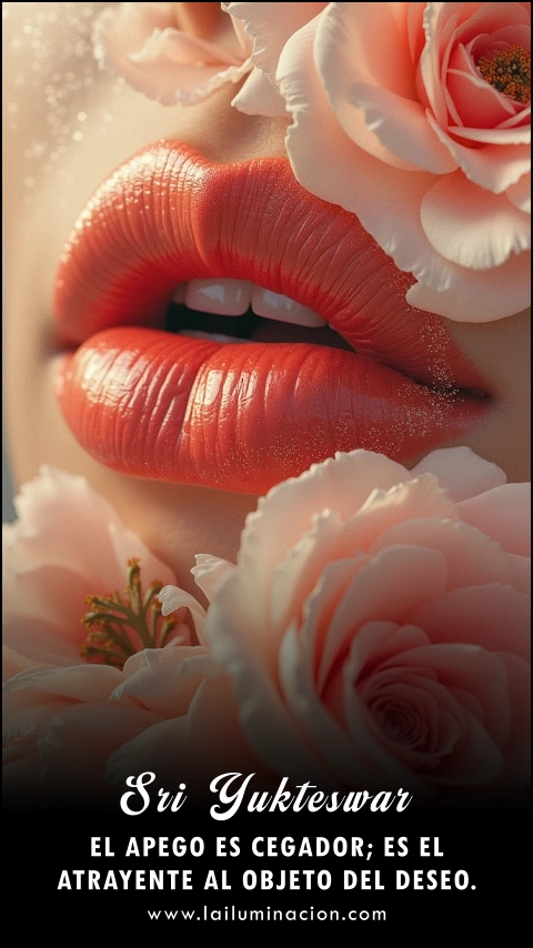 Imagen de la frase: El apego es cegador; es el atrayente al objeto del deseo. Imagen de la frase: El apego es cegador; es el atrayente al objeto del deseo.