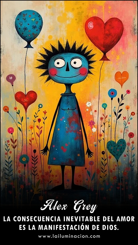 Imagen de la frase: La consecuencia inevitable del amor es la manifestación de Dios. Imagen de la frase: La consecuencia inevitable del amor es la manifestación de Dios.