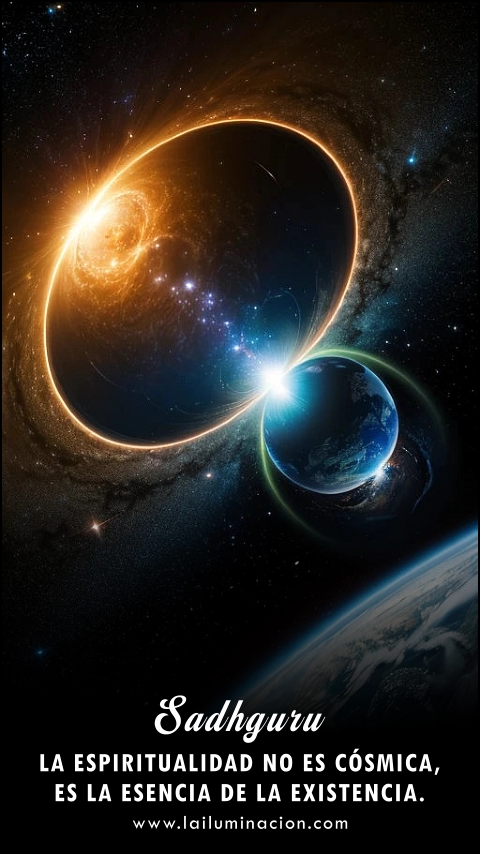 Imagen de la frase: La espiritualidad no es cósmica, es la esencia de la existencia. Imagen de la frase: La espiritualidad no es cósmica, es la esencia de la existencia.