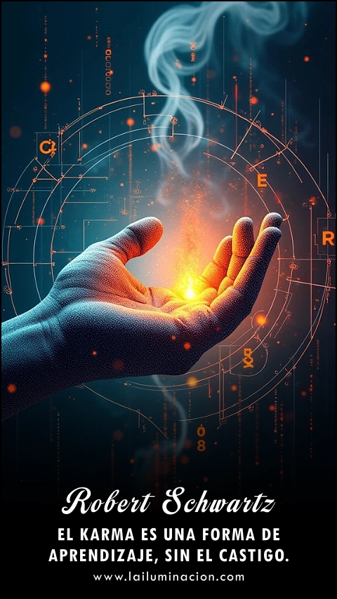 Imagen de la frase: El karma es una forma de aprendizaje, sin el castigo.