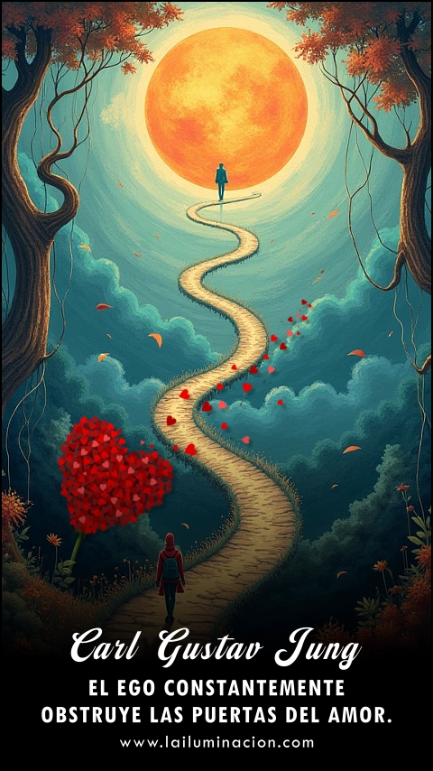 Imagen de la frase: El ego constantemente obstruye las puertas del amor. Imagen de la frase: El ego constantemente obstruye las puertas del amor.