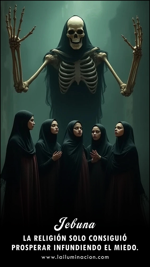 Imagen de la frase: La religión solo consiguió prosperar infundiendo el miedo. Imagen de la frase: La religión solo consiguió prosperar infundiendo el miedo.