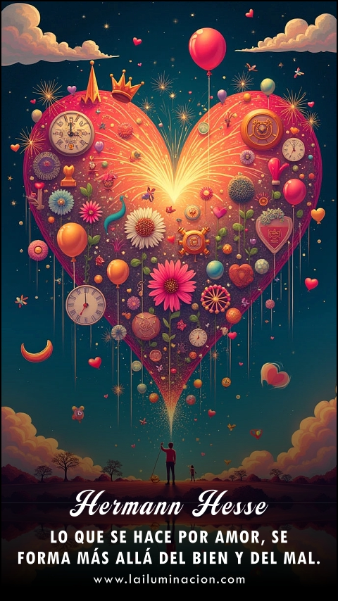Imagen de la frase: Lo que se hace por amor, se forma más allá del bien y del mal.