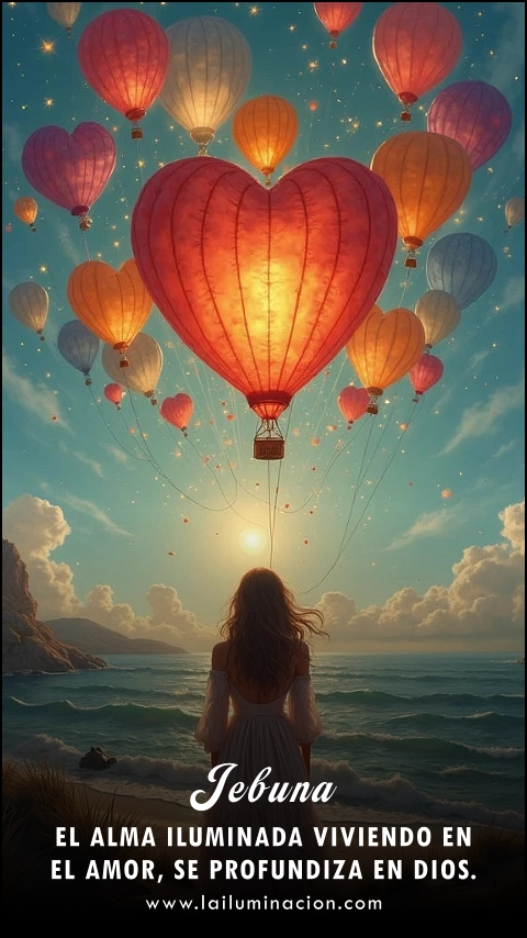 Imagen de la frase: El alma iluminada viviendo en el amor, se profundiza en Dios.