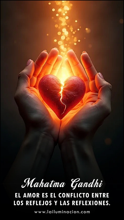 Imagen de la frase: El amor es el conflicto entre los reflejos y las reflexiones.