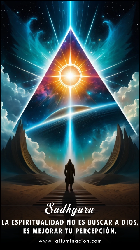 Imagen de la frase: La espiritualidad no es buscar a Dios, es mejorar tu percepción.