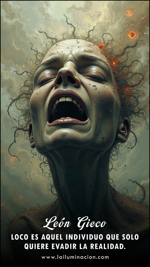 Imagen de la frase: Loco es aquel individuo que solo quiere evadir la realidad. Imagen de la frase: Loco es aquel individuo que solo quiere evadir la realidad.