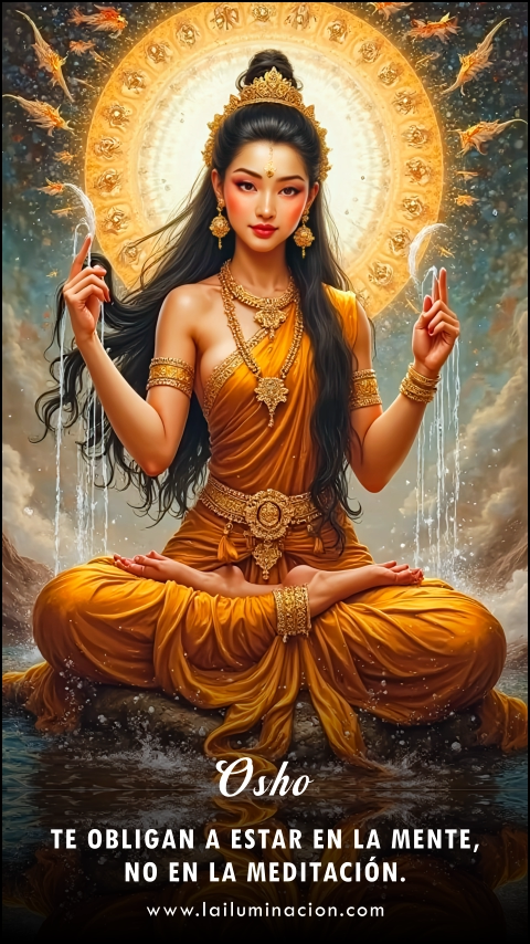 Imagen de la frase: Te obligan a estar en la mente, no en la meditación. Imagen de la frase: Te obligan a estar en la mente, no en la meditación.