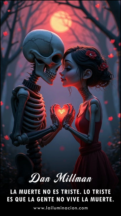 Imagen de la frase: La muerte no es triste. Lo triste es que la gente no vive la muerte. Imagen de la frase: La muerte no es triste. Lo triste es que la gente no vive la muerte.