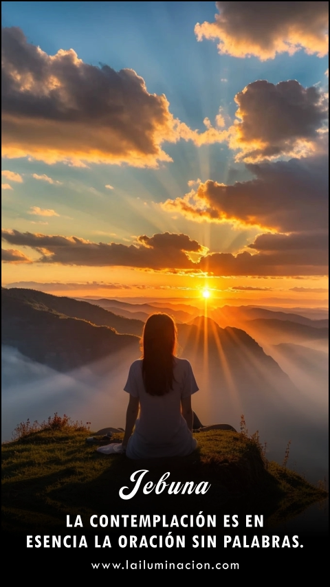 Imagen de la frase: La contemplación es en esencia la oración sin palabras. Imagen de la frase: La contemplación es en esencia la oración sin palabras.