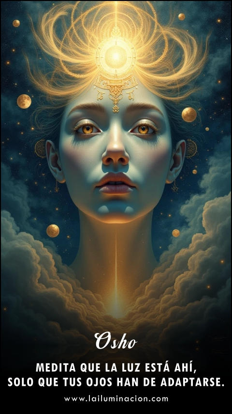 Imagen de la frase: Medita que la luz está ahí, solo que tus ojos han de adaptarse. Imagen de la frase: Medita que la luz está ahí, solo que tus ojos han de adaptarse.