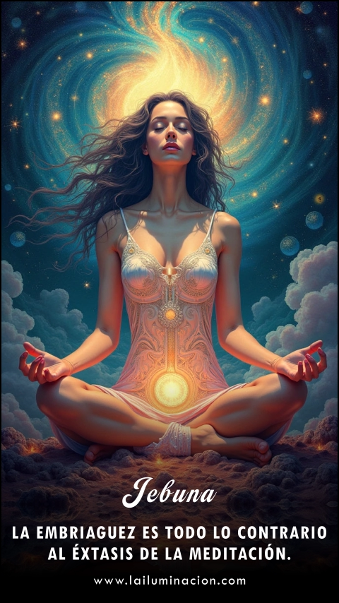 Imagen de la frase: La embriaguez es todo lo contrario al éxtasis de la meditación. Imagen de la frase: La embriaguez es todo lo contrario al éxtasis de la meditación.