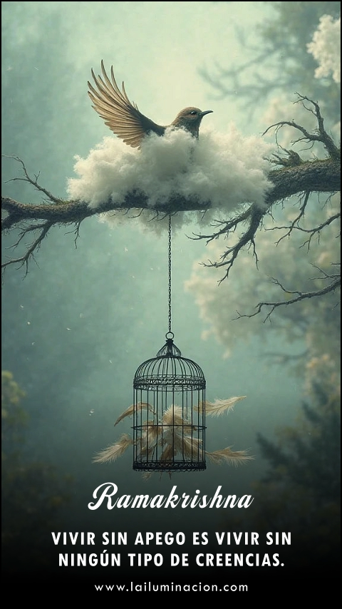 Imagen de la frase: Vivir sin apego es vivir sin ningún tipo de creencias. Imagen de la frase: Vivir sin apego es vivir sin ningún tipo de creencias.