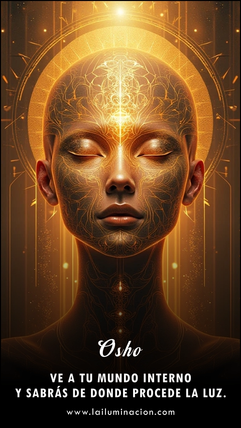 Imagen de la frase: Ve a tu mundo interno y sabrás de donde procede la luz. Imagen de la frase: Ve a tu mundo interno y sabrás de donde procede la luz.