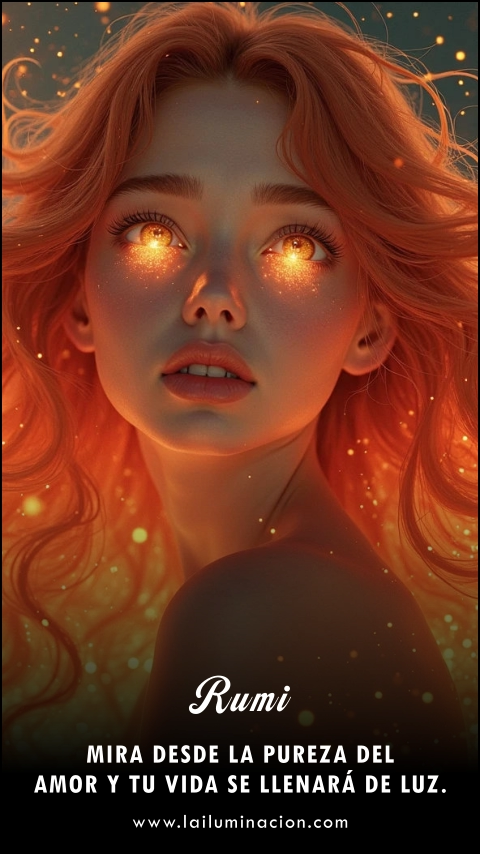 Imagen de la frase: Mira desde la pureza del amor y tu vida se llenará de luz. Imagen de la frase: Mira desde la pureza del amor y tu vida se llenará de luz.