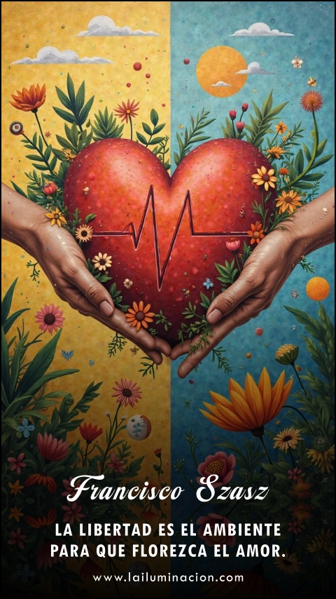 Imagen de la frase: La libertad es el ambiente para que florezca el amor. Imagen de la frase: La libertad es el ambiente para que florezca el amor.