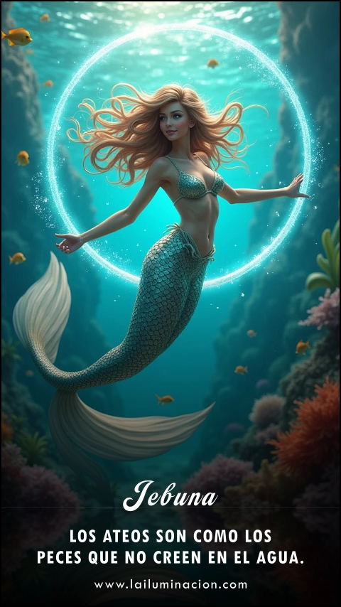 Imagen de la frase: Los ateos son como los peces que no creen en el agua.