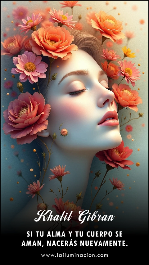 Imagen de la frase: Si tu alma y tu cuerpo se aman, nacerás nuevamente. Imagen de la frase: Si tu alma y tu cuerpo se aman, nacerás nuevamente.