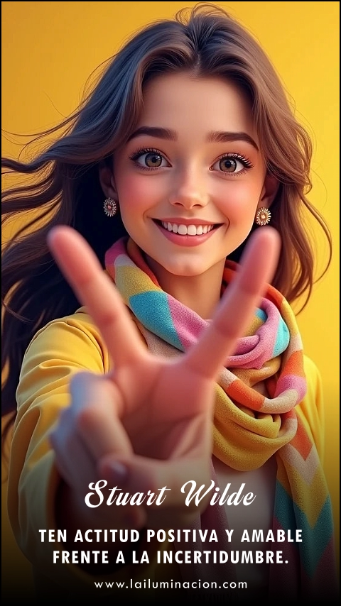 Imagen de la frase: Ten actitud positiva y amable frente a la incertidumbre. Imagen de la frase: Ten actitud positiva y amable frente a la incertidumbre.