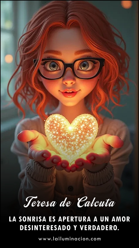 Imagen de la frase: La sonrisa es apertura a un amor desinteresado y verdadero. Imagen de la frase: La sonrisa es apertura a un amor desinteresado y verdadero.