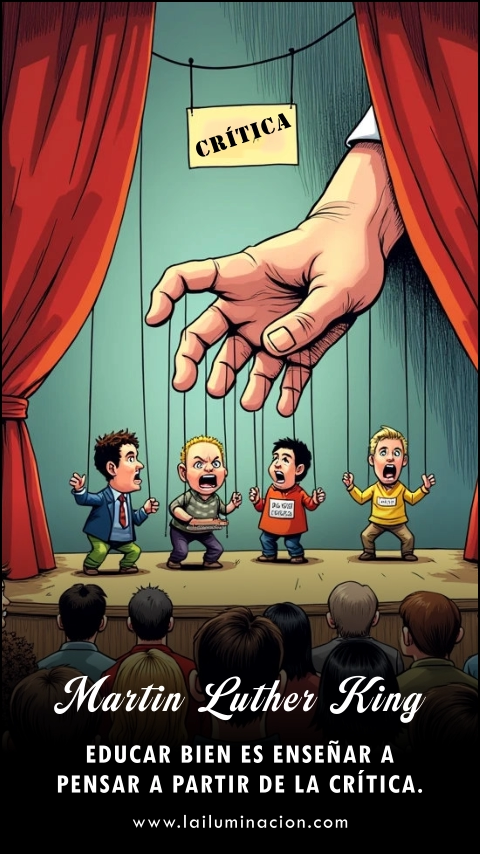 Imagen de la frase: Educar bien es enseñar a pensar a partir de la crítica.