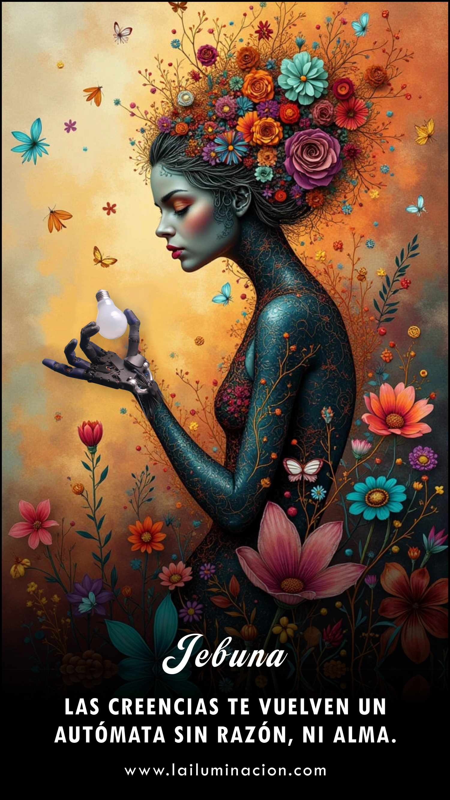 Imagen de la frase: Las creencias te vuelven un autómata sin razón, ni alma. Imagen de la frase: Las creencias te vuelven un autómata sin razón, ni alma.