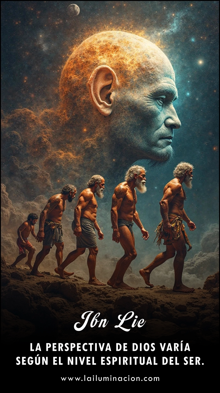 Imagen de la frase: La perspectiva de Dios varía según el nivel espiritual del ser.