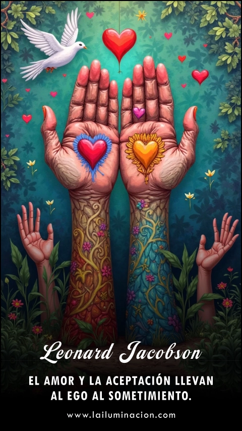 Imagen de la frase: El amor y la aceptación llevan al ego al sometimiento.