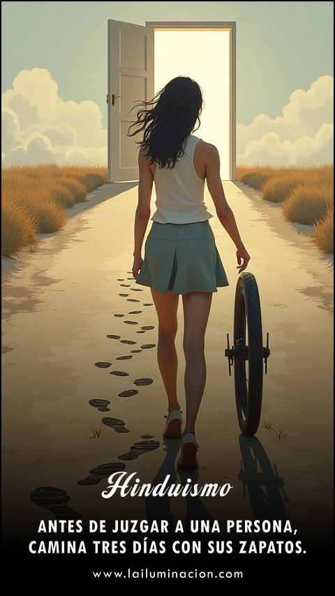 Imagen de la frase: Antes de juzgar a una persona, camina tres días con sus zapatos.