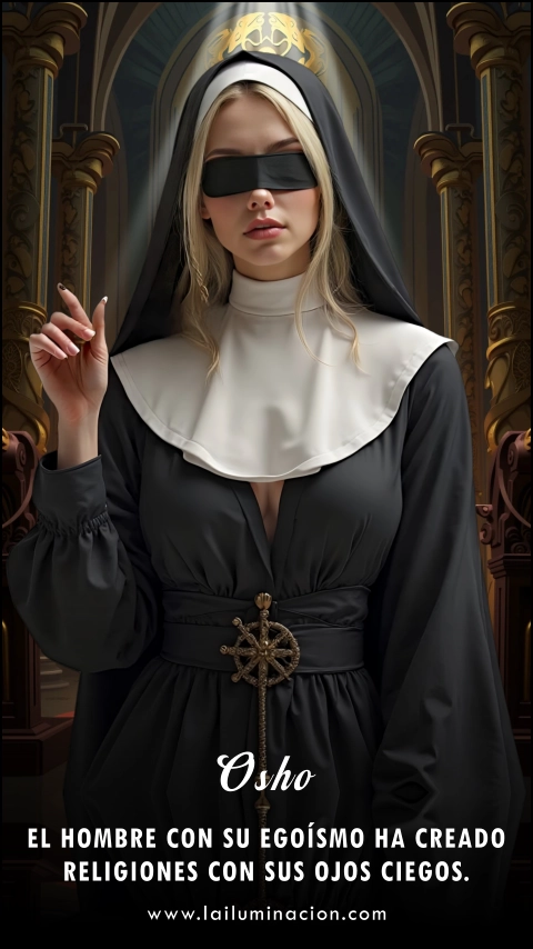 Imagen de la frase: El hombre con su egoísmo ha creado religiones con sus ojos ciegos.