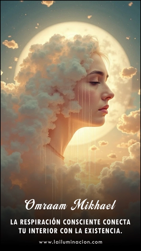 Imagen de la frase: La respiración consciente conecta tu interior con la existencia.