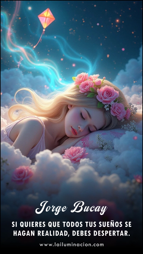 Imagen de la frase: Si quieres que todos tus sueños se hagan realidad, debes despertar. Imagen de la frase: Si quieres que todos tus sueños se hagan realidad, debes despertar.