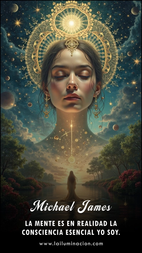 Imagen de la frase: La mente es en realidad la consciencia esencial yo soy. Imagen de la frase: La mente es en realidad la consciencia esencial yo soy.