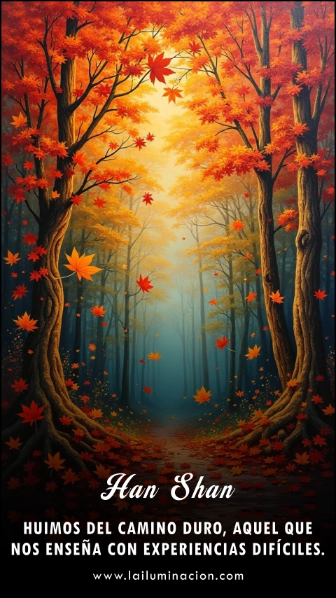 Imagen de la frase: Huimos del camino duro, aquel que nos enseña con experiencias difíciles.