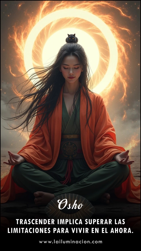 «Trascender implica superar las limitaciones para vivir en el ahora.» Frase de Osho